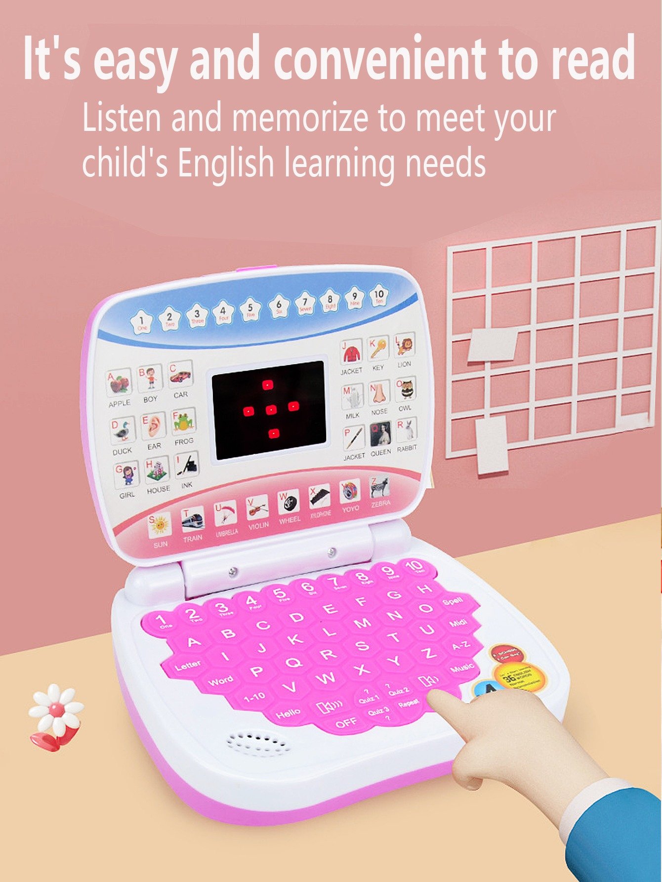 Kids Educational Laptop Toy Interactive Learning Game with Letters, Words & Voice - Image 6