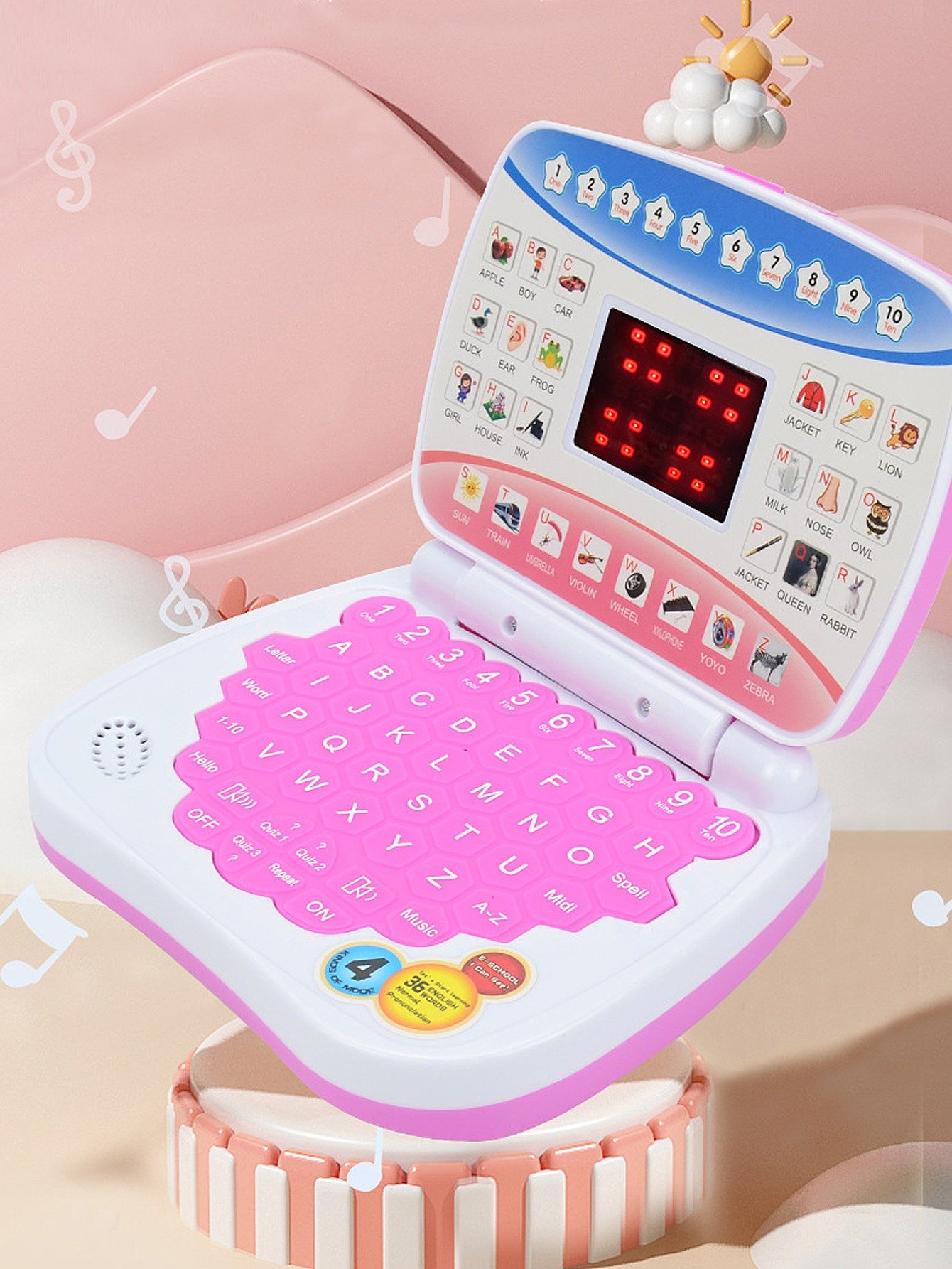 Kids Educational Laptop Toy Interactive Learning Game with Letters, Words & Voice - Image 7