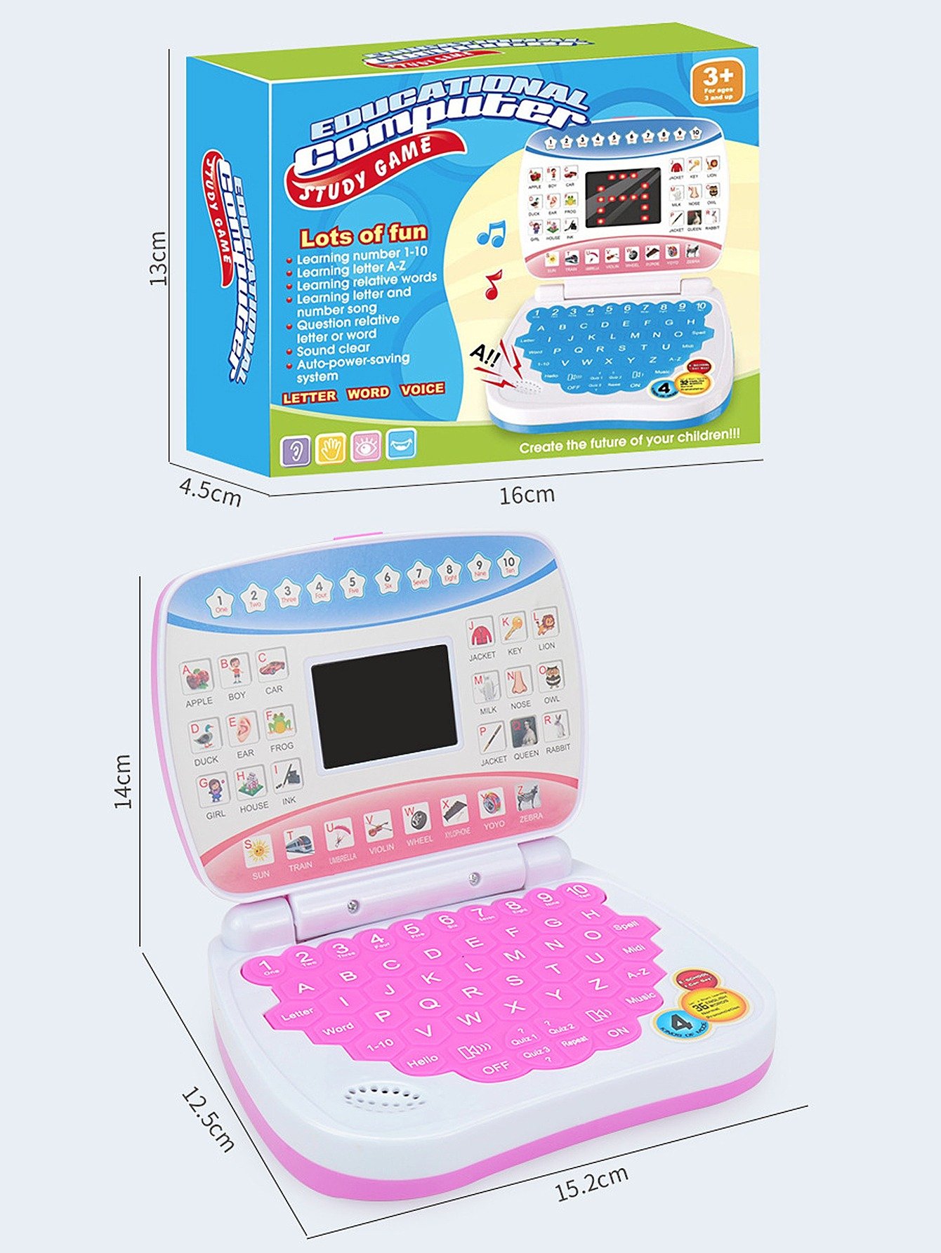 Kids Educational Laptop Toy Interactive Learning Game with Letters, Words & Voice - Image 11